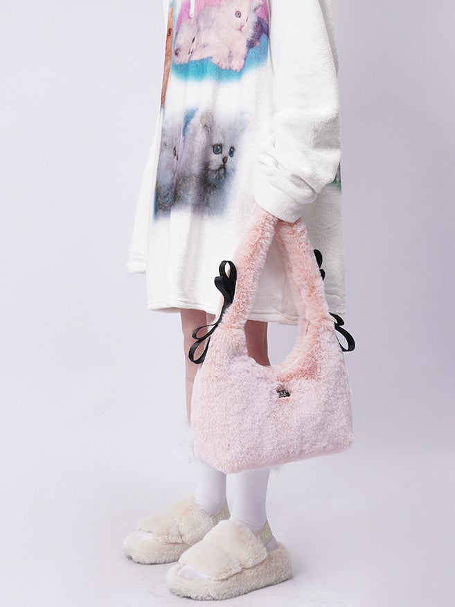 Y2K One-shoulder Fur Bag