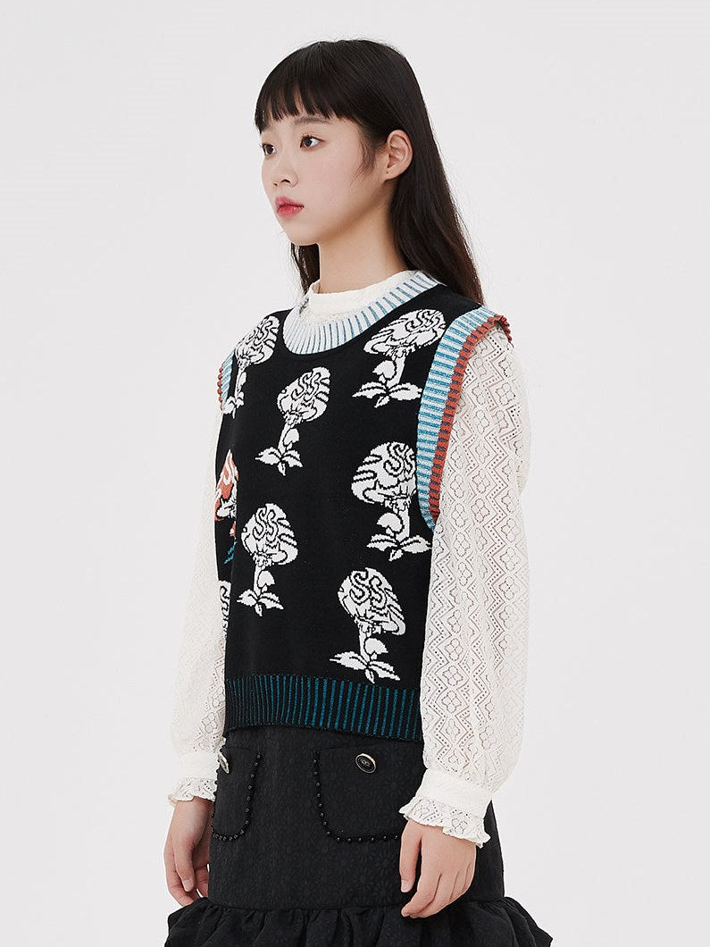 MUSHROOM KNITTED VEST