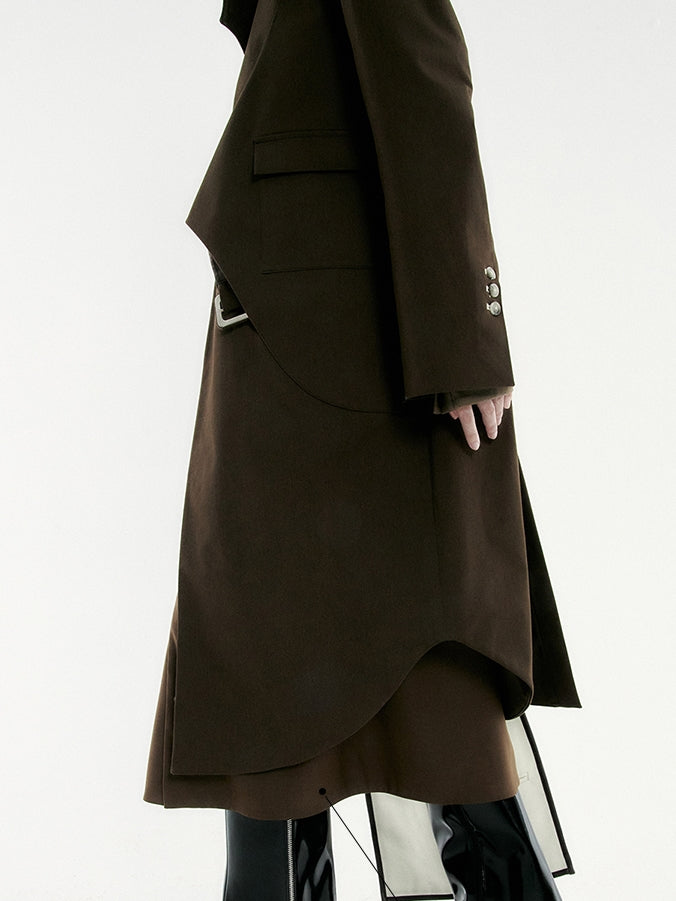 Asymmetry Round-cut  Long-coat