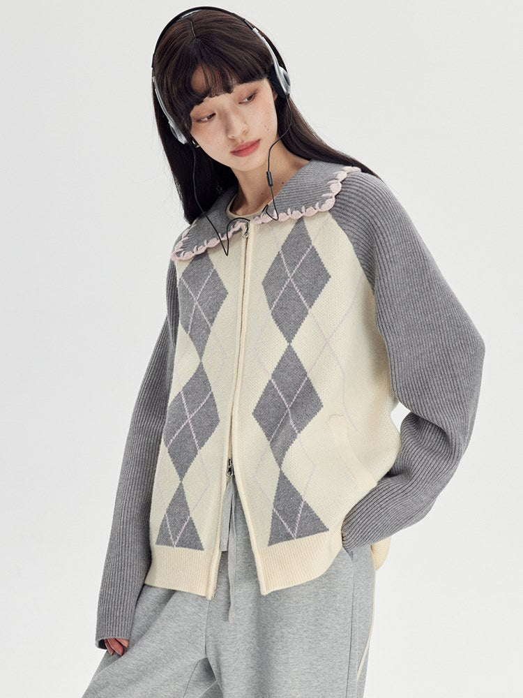 Argyle Knit Jacket