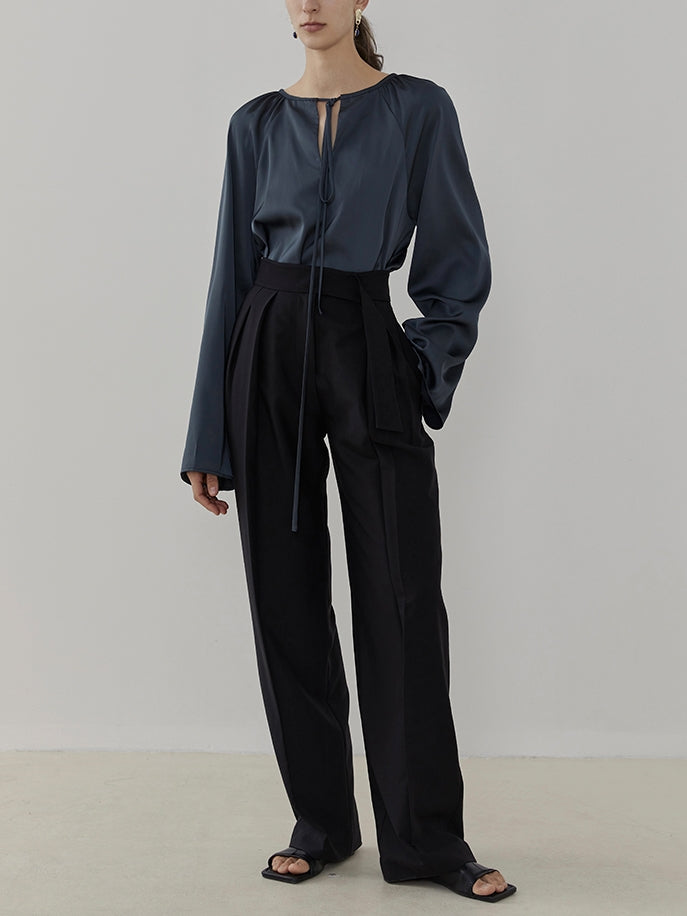 Loose Formal Plain Slacks Pants