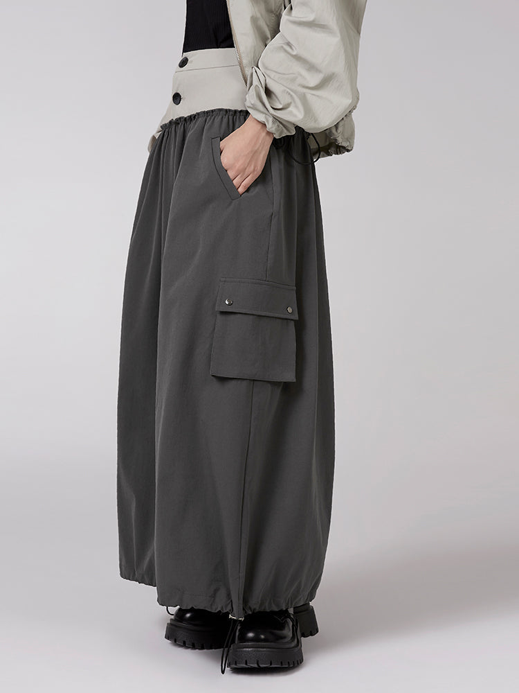 Drawstring Versatile Workwear Skirt