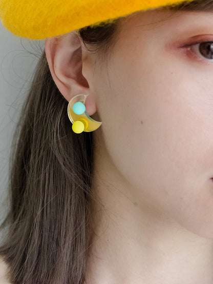 Streaming Light Star And Moon Earrings