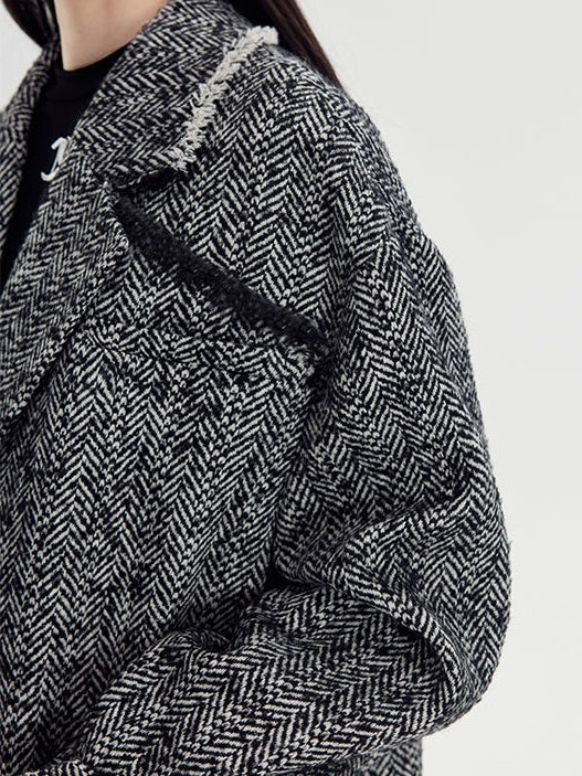 Herringbone Pattern Coat