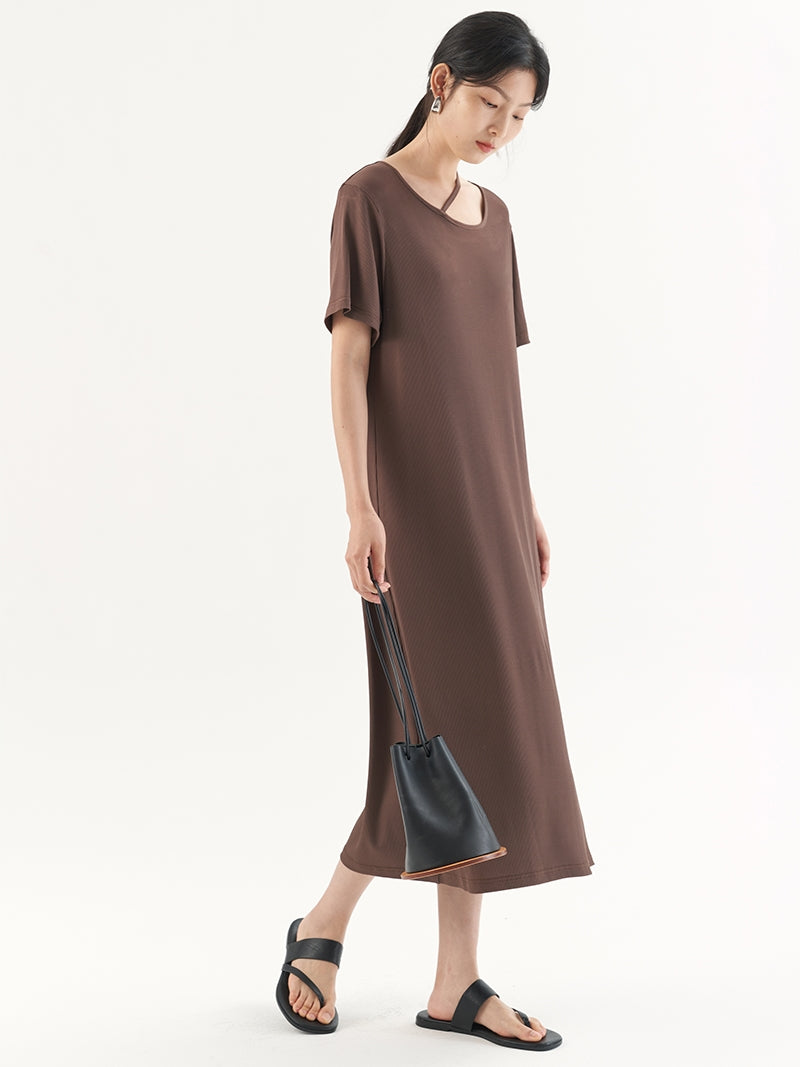 Simple Lanyard T-Shirt Dress