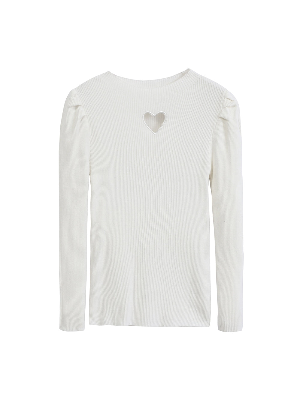 Heart-Cut Tight Power-Shoulder Knit