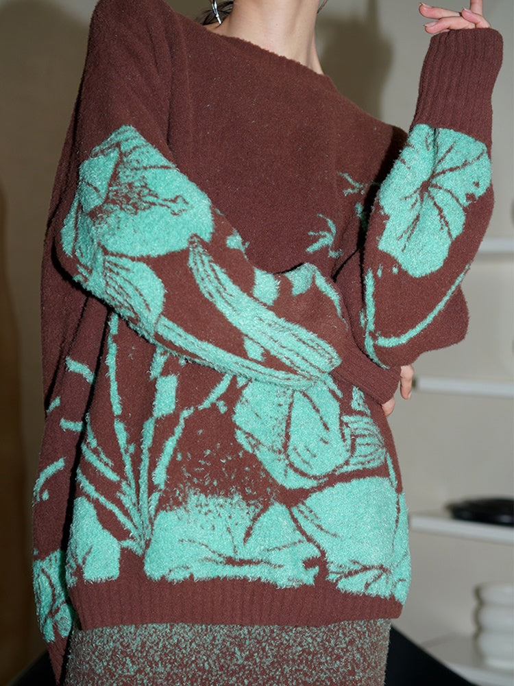 Knitted Jacquard Sweater &amp; Skirt