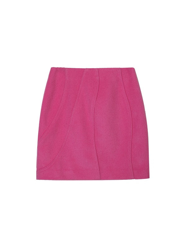 Wool Blend Short Split Skirt