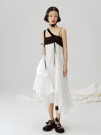 Robe à suspension irrégulière noir et blanc