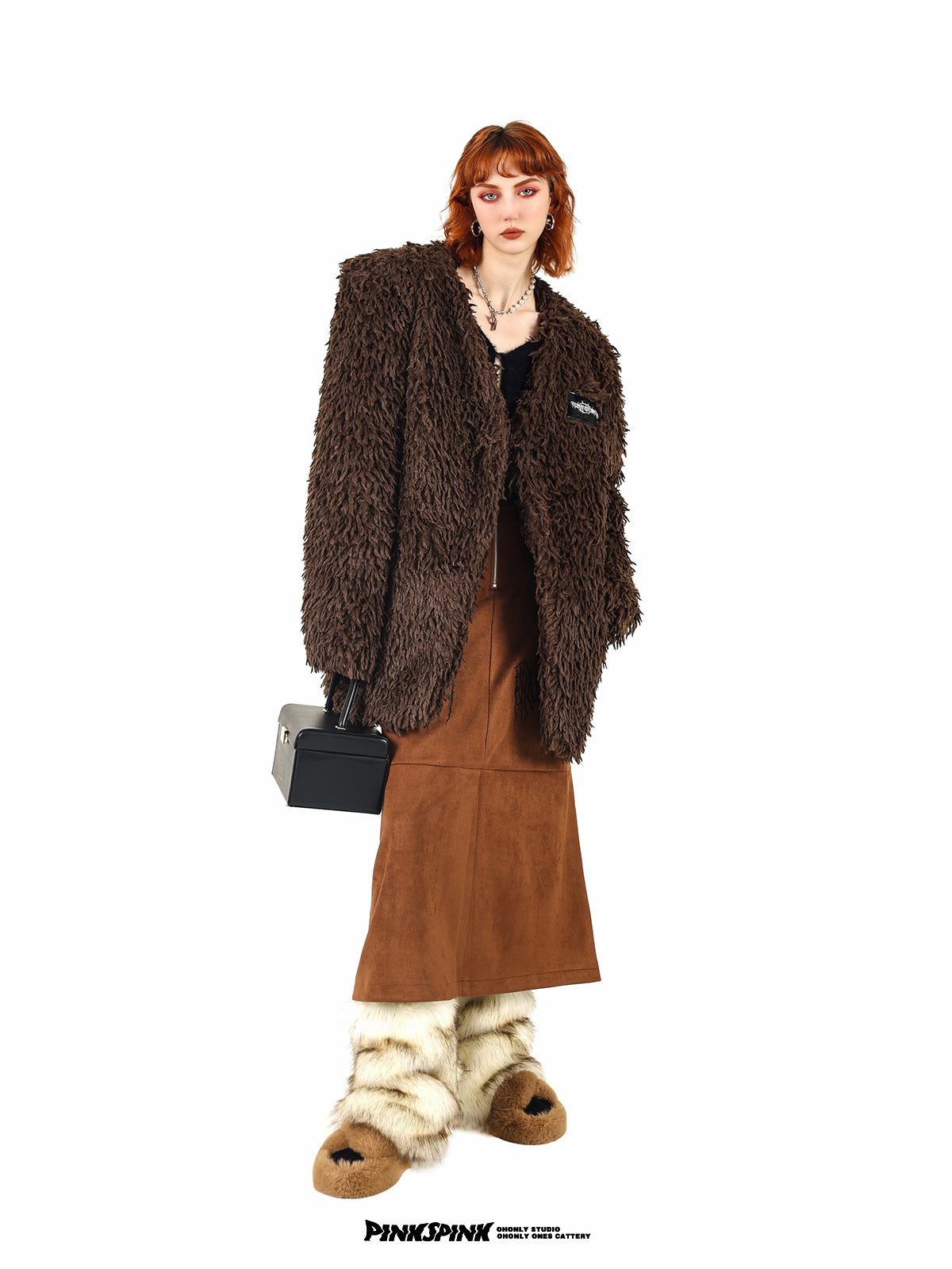 Boa Fluffy longue veste sur-taille