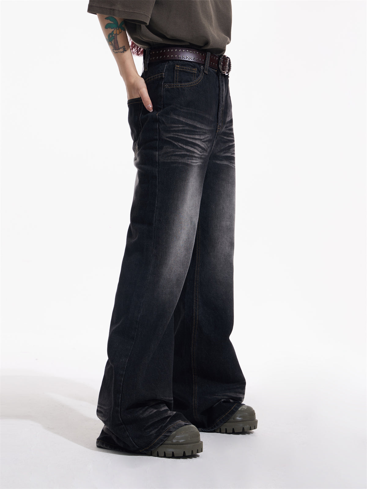 Flared Casual Wide-leg Jeans