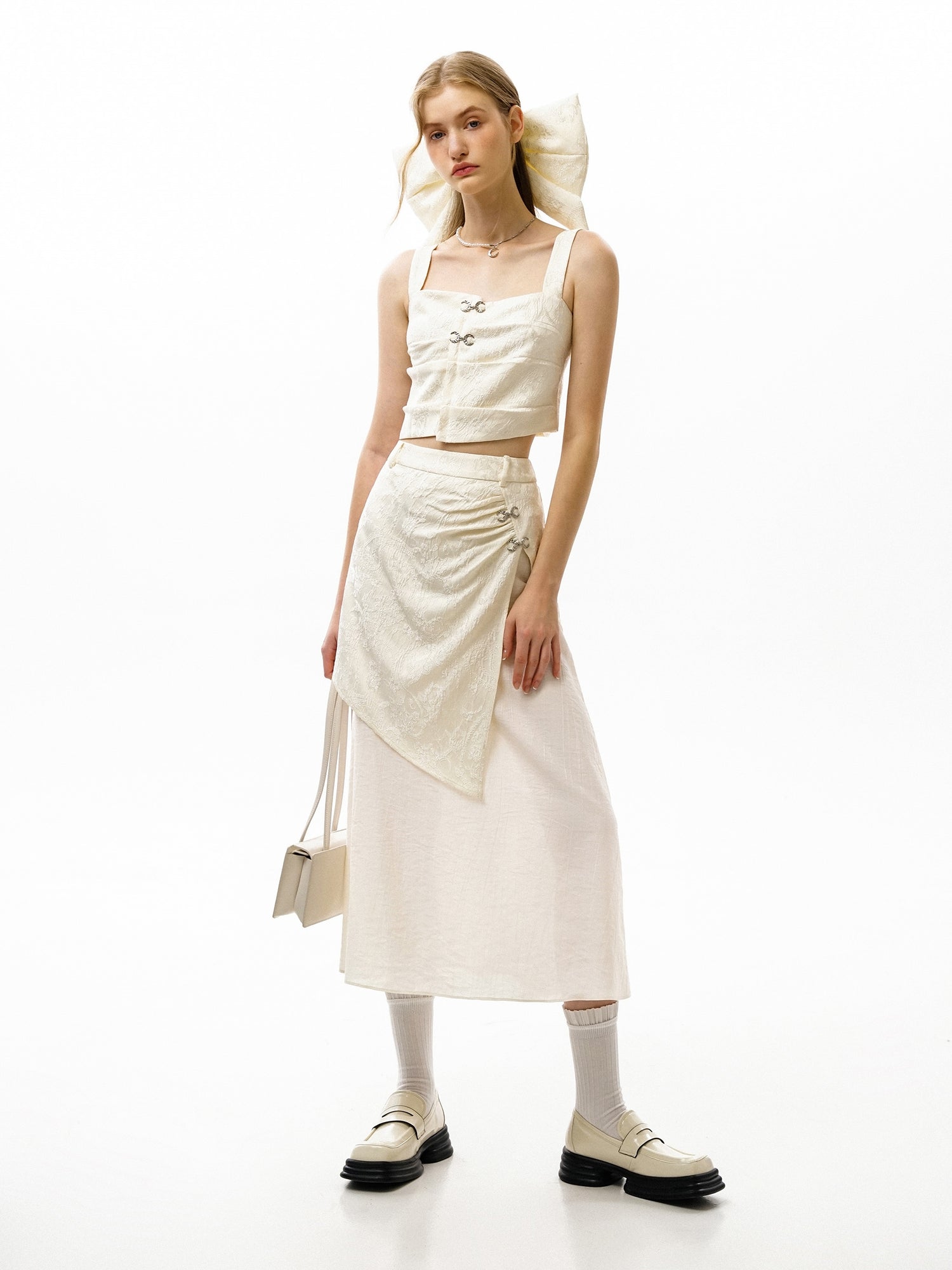 Moon Buckle Camisole &amp; Stitching Skirt