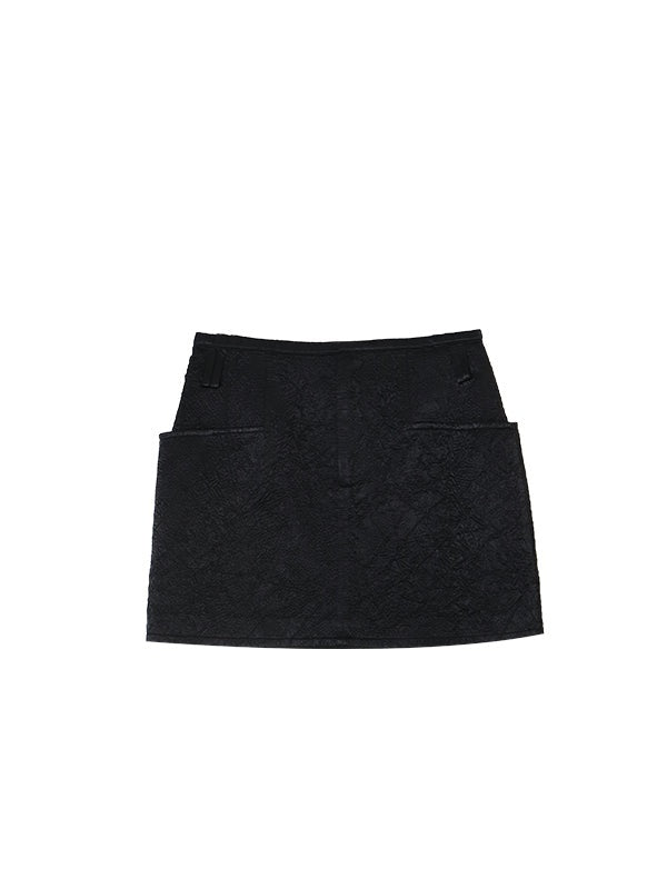 Luminous Textured Short Skirt