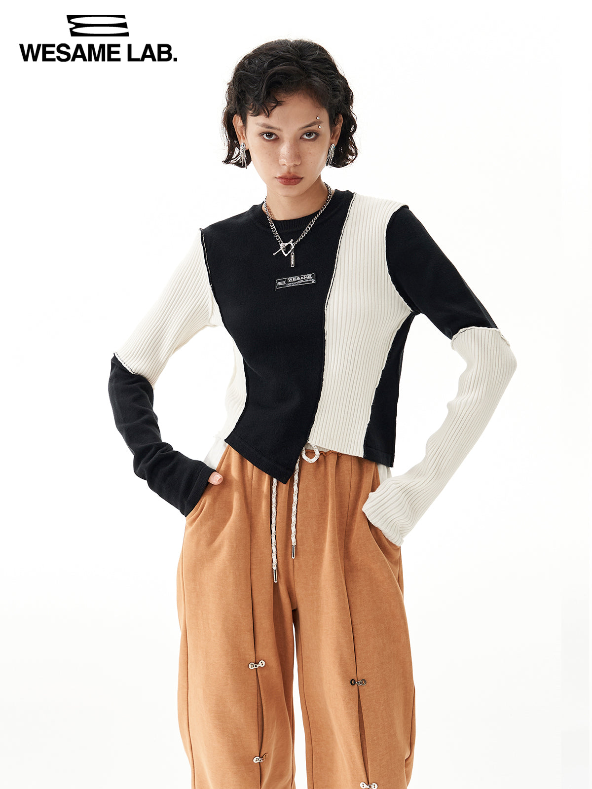 Monotone Asymmetry Nichi Knit