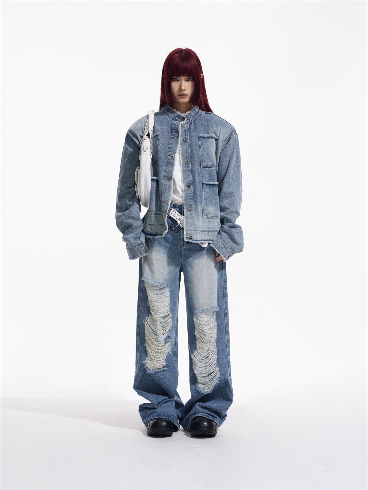 Raw Edge Design Casual Denim Jacket