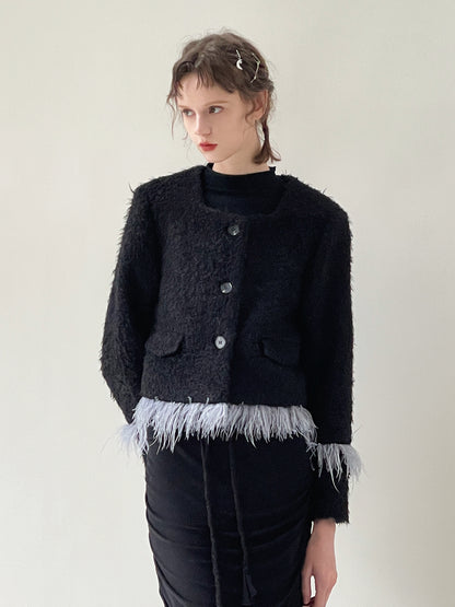 Small Fragrant Feather Short Coat