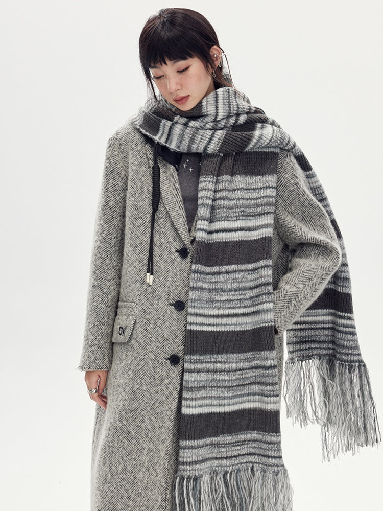 Retro STRIPE KNITTED HAT &amp; MUFFLER