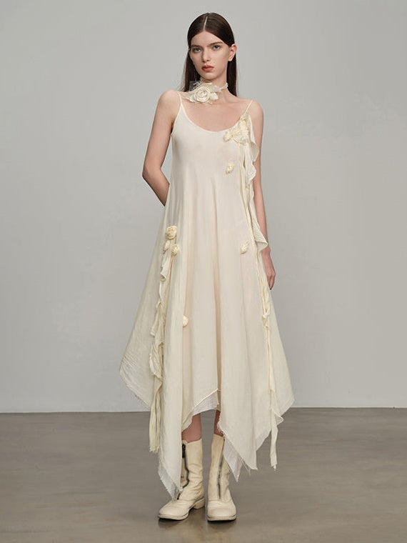 Asymmetry Slip Long Dress