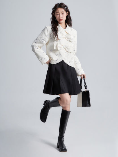 보우 엠보싱 Jacquard Short Jacket