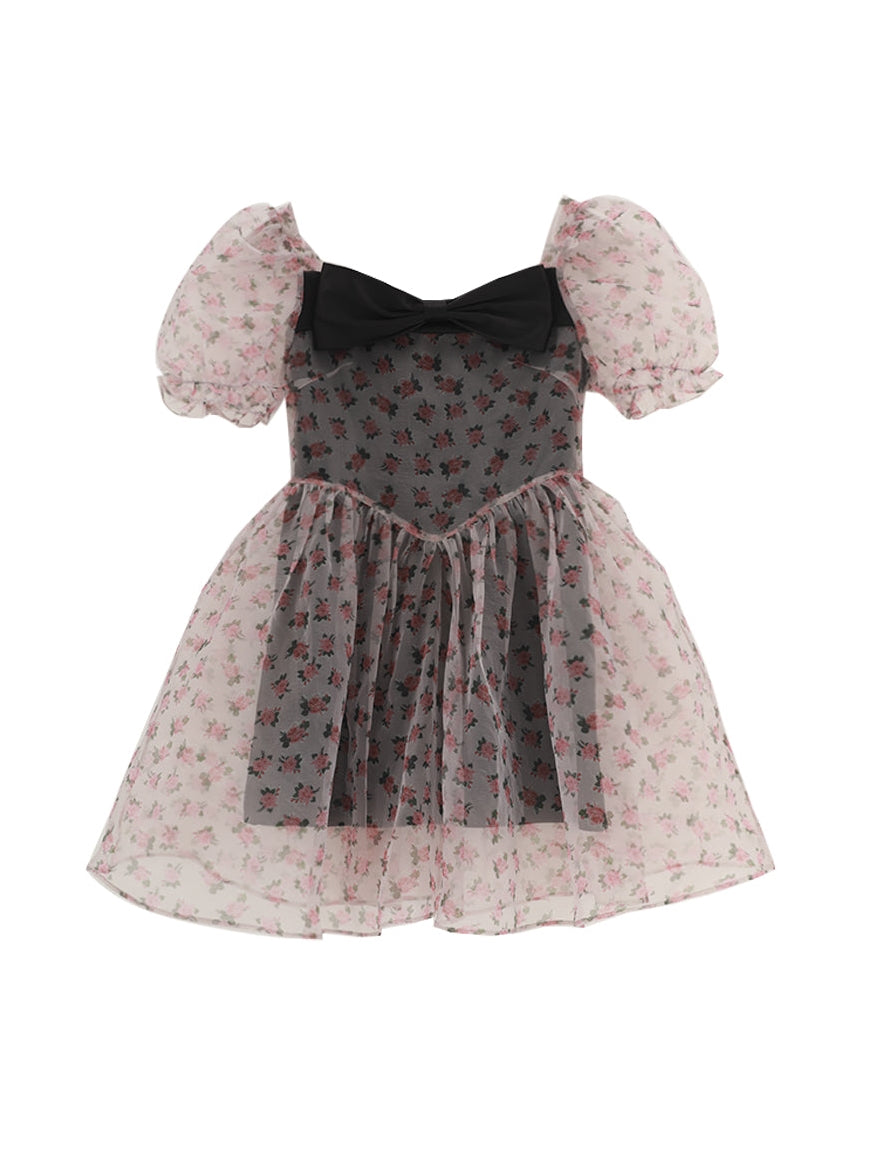 Floral Puff Sleeve Princess Dress