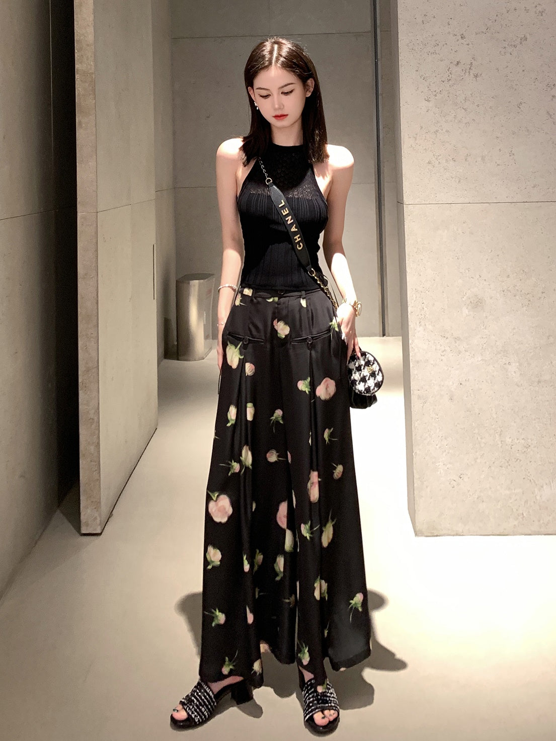 Floral Printed Wide-Leg Pants