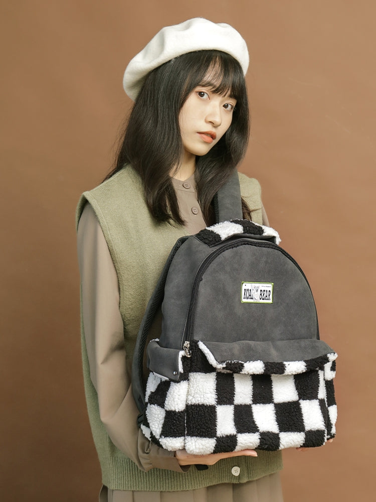 Lamb Velvet College Backpack