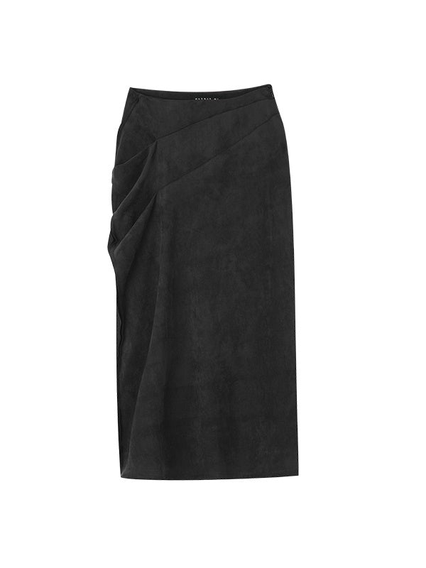 Asymmetry Slit Drape Skirt