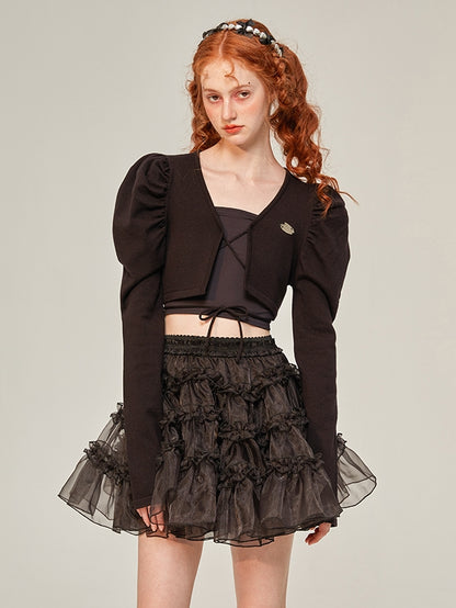 Tulle Ciffon Tiered Short Fluffy Skirt