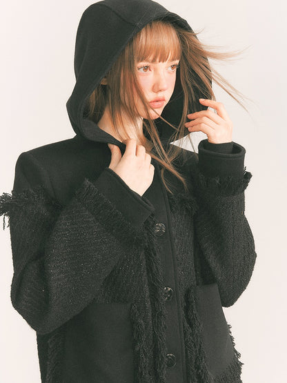 Wool Small Fragrance Hooded Jacket