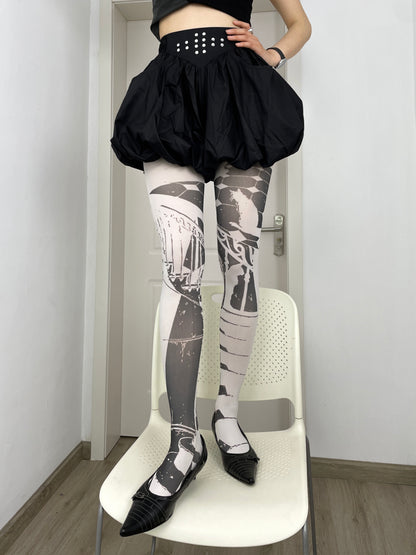 Y2K Print Transparent Socks