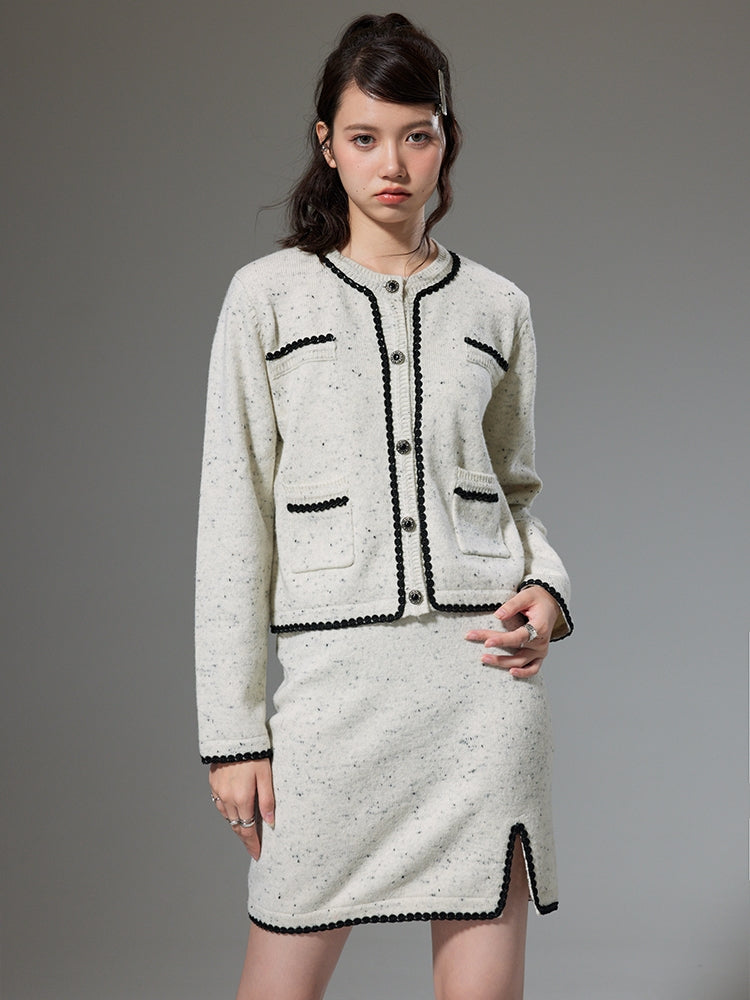 Fragrance Knitting Cardigan Jacket ＆ Skirt