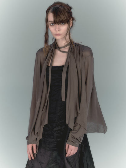 Cardigan extérieur lâche asymétrique