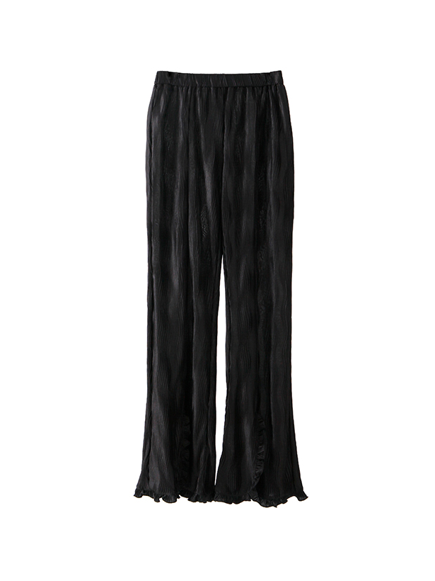 Wave Pleated Slit Elastic Mopping Pants