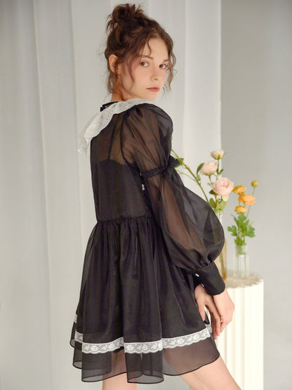 Organza Little Black Dress