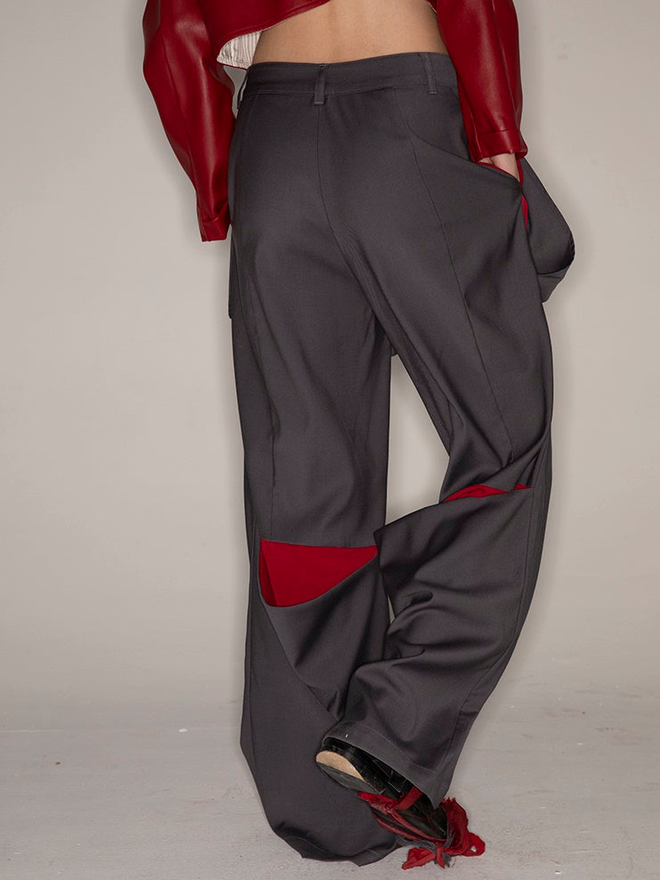 Low-Waist Loose Strait-Leg Pants