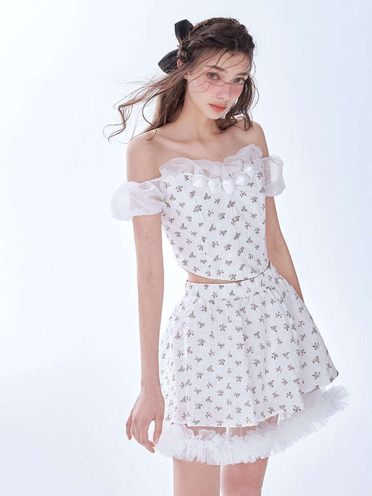 Floral Off-SHOULDER TOP + TUTU SKIRT