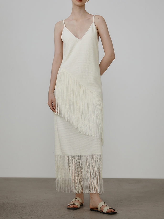 Fringe Layered Mature Long One-piece