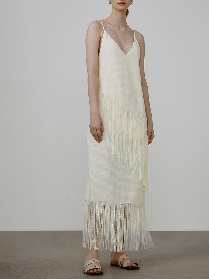 Fringe Layered Mature Long One-piece