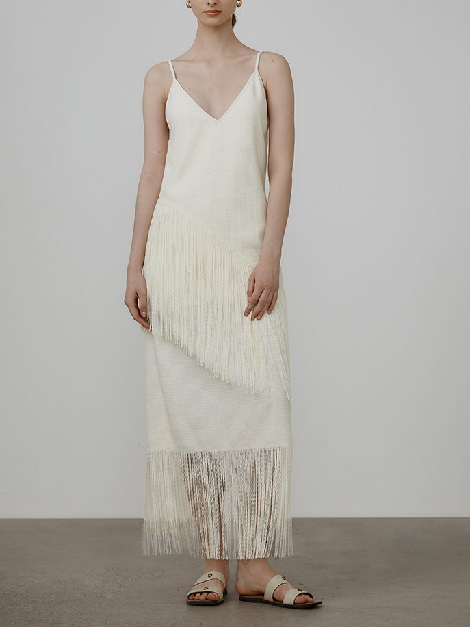 Fringe Layered Mature Long One-piece