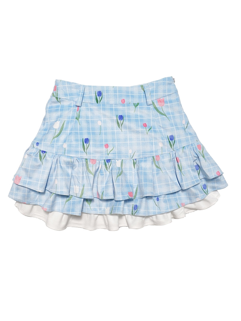 Lace-up Unique Layered Tiered Pop Skirt