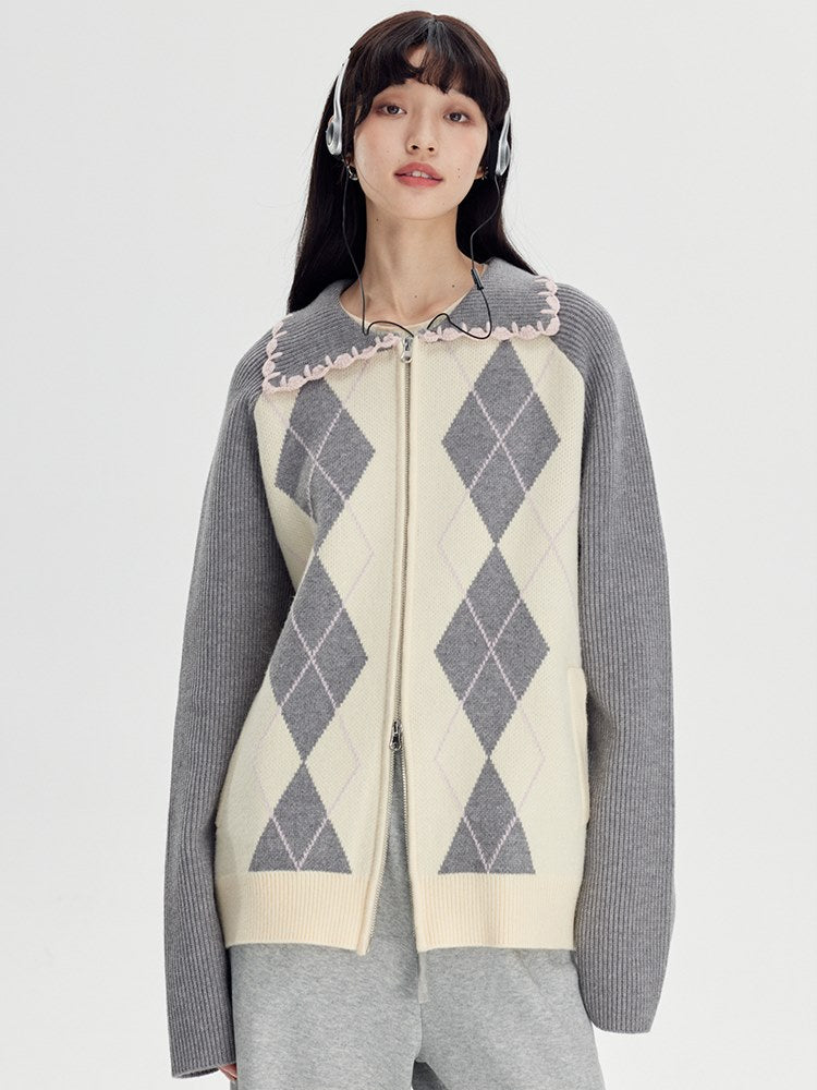 Argyle Knit Jacket