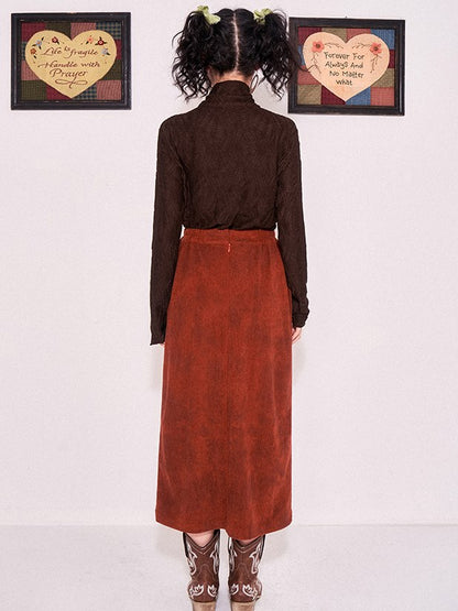 Laceup Corduroy Skirt