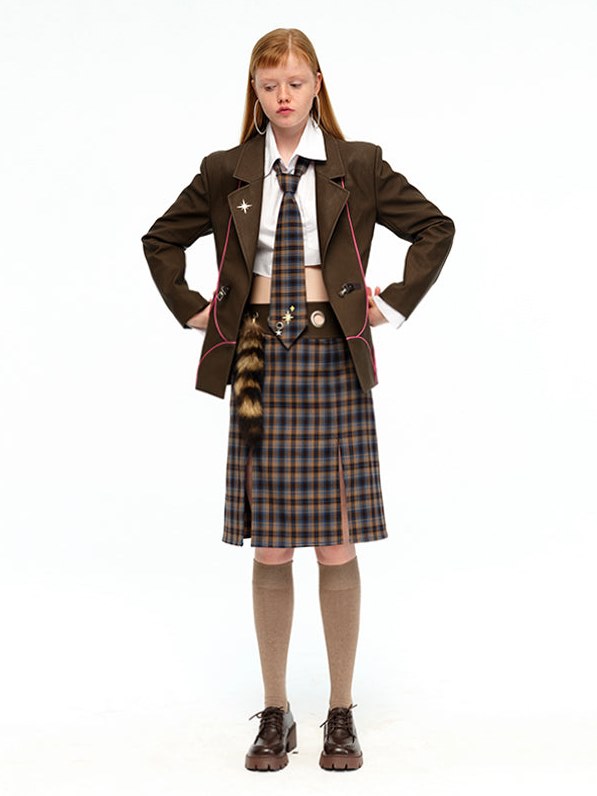 Plaid Skirt and Necktie