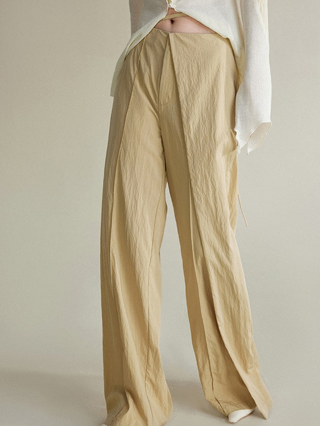 Draped Casual Wide-Leg Pants