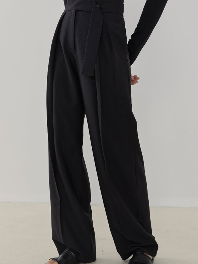 Loose Formal Plain Slacks Pants