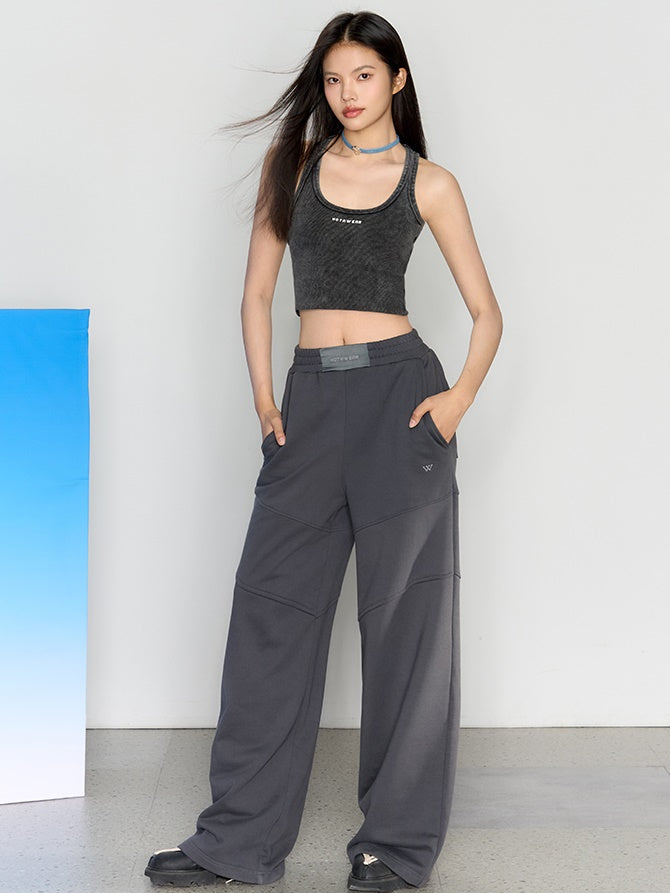 Non-shrinking High-waisted Sports Wide-leg Pants