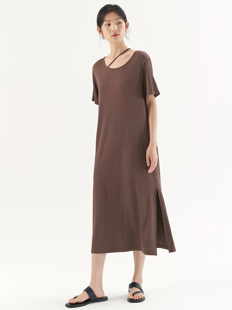 Simple Lanyard T-Shirt Dress