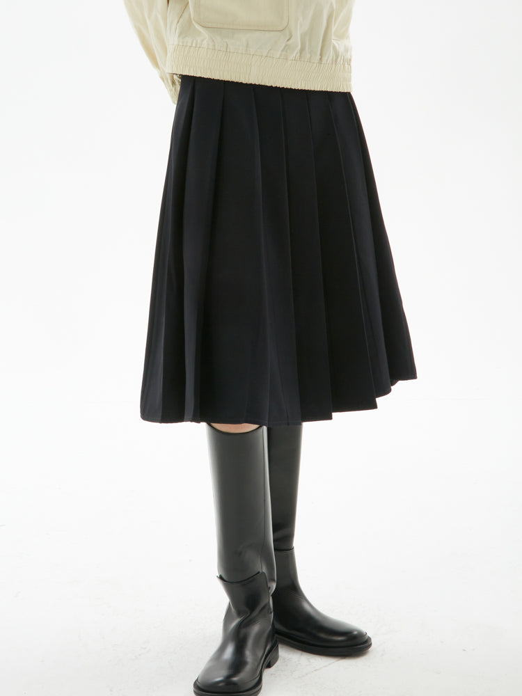 High Waist  Pleated Skirt