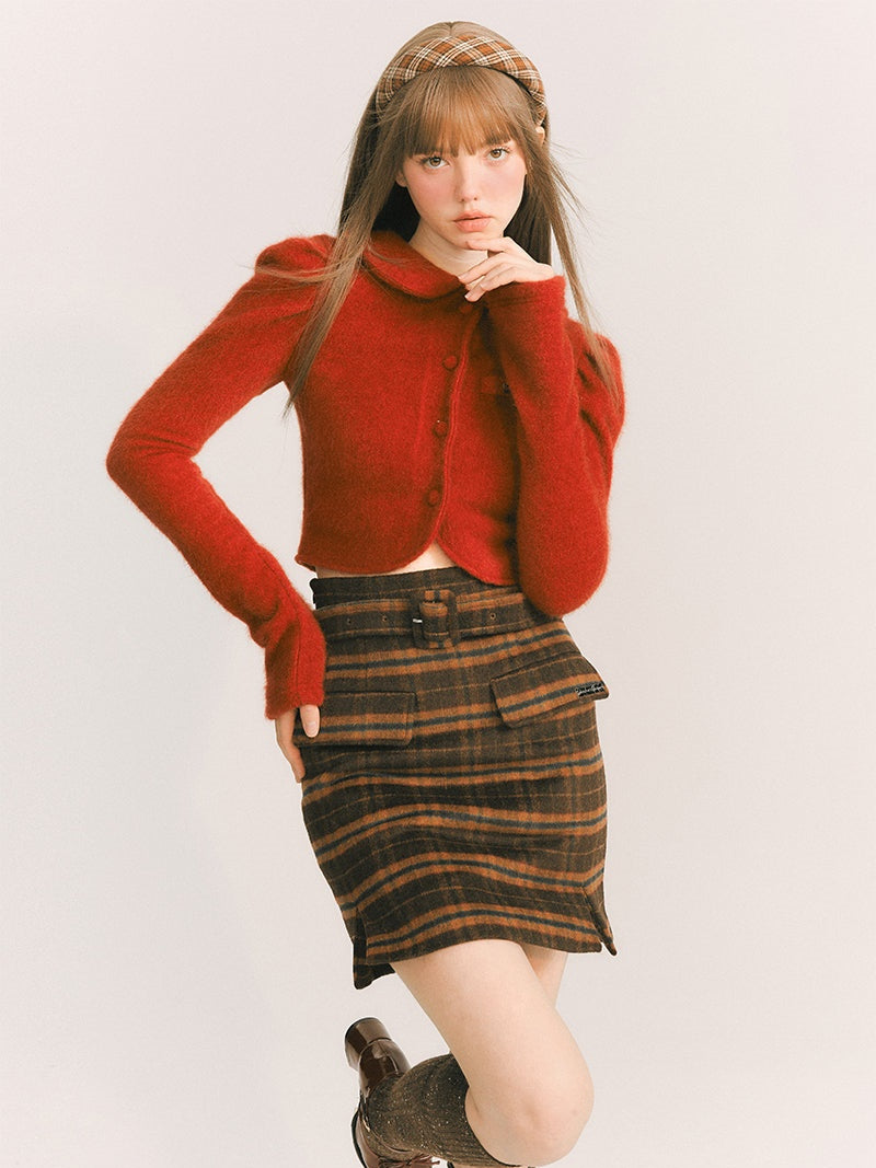 Wool Plaid Skirt