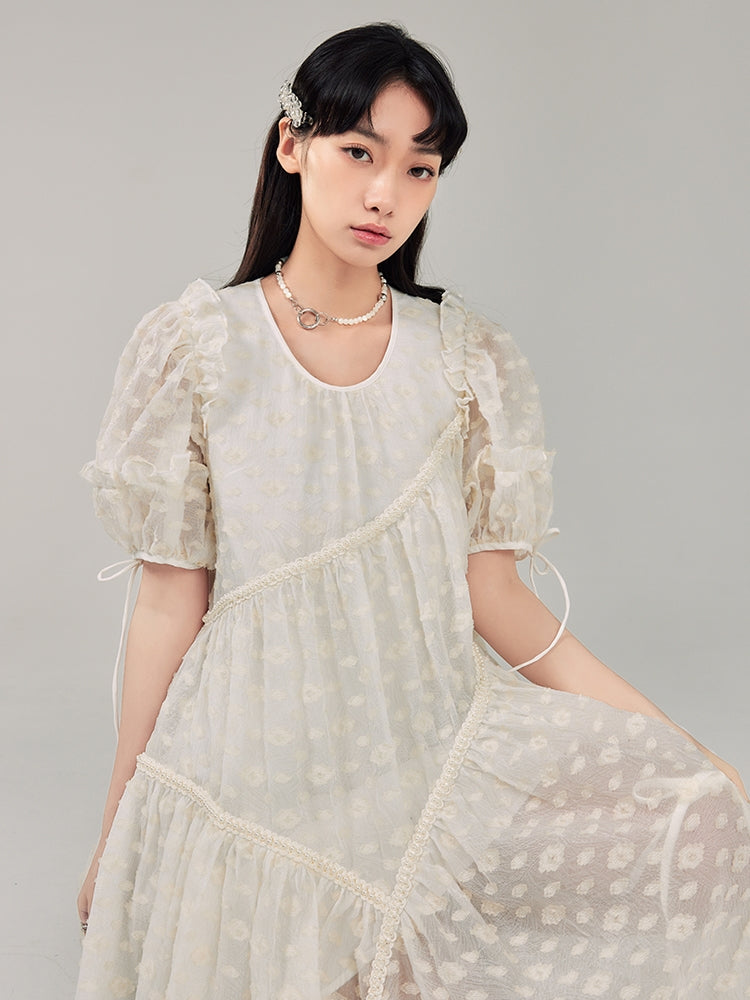 Fairy Jacquard Irregular Gentle Dress